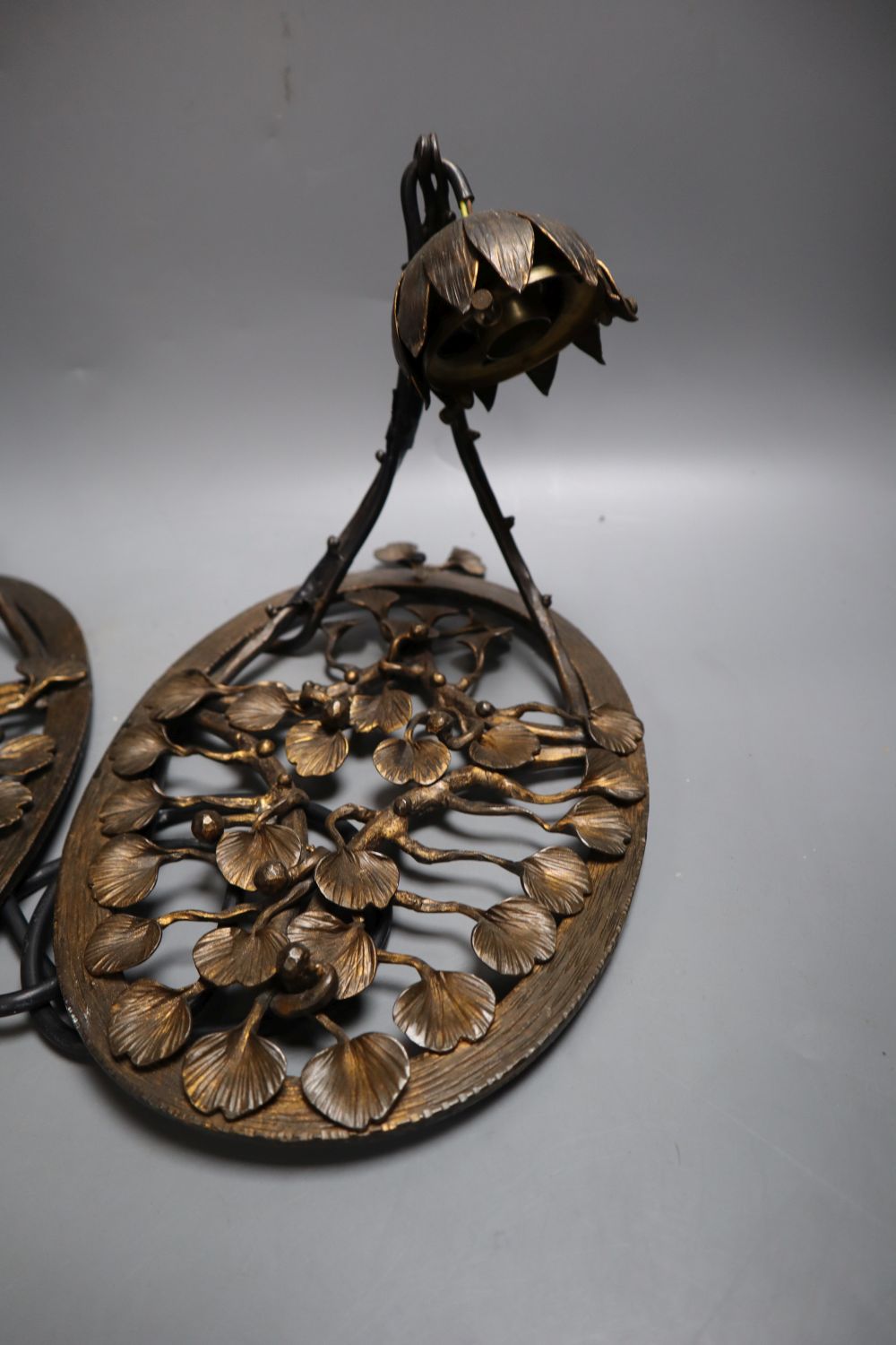 A pair of Muller Freres Luneville wall lights, 29cm